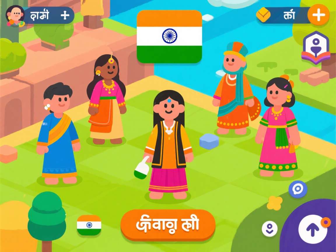 Indian Ping Pong Legends Language Support Indian Ping Pong Legends showing different language options including Hindi, Bengali, and Tamil